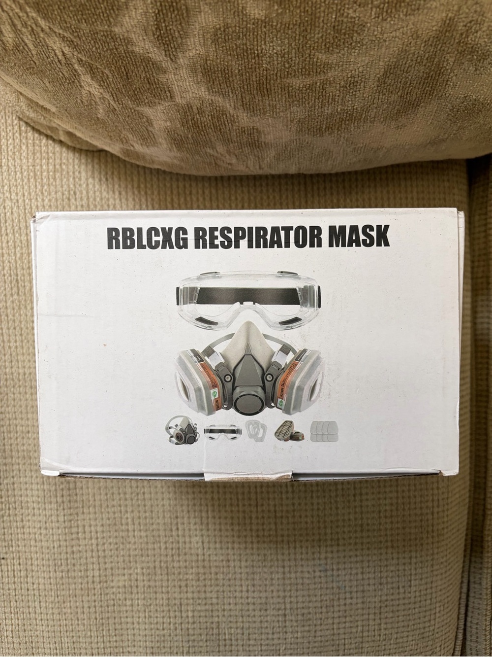 RBLCKG Respirator Mask with Clear Goggles - Gray